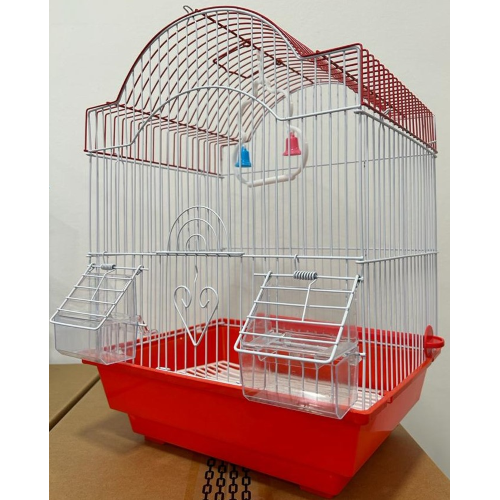 Gabbia Per Uccelli In Metallo A113 Cm 28X38X21 - Rosso