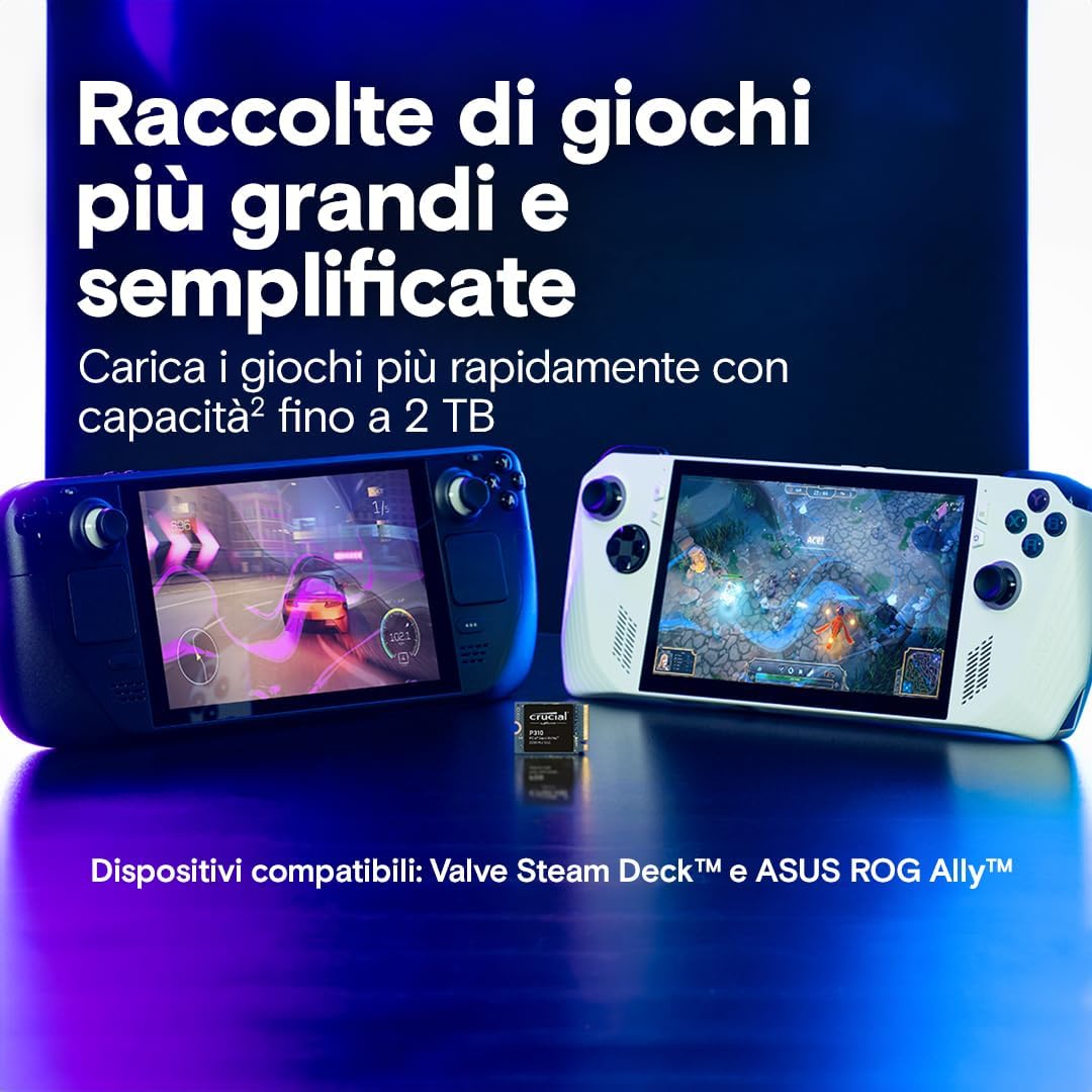 Crucial P310 Ssd Interno 1TB PCIe Gen4 NVMe 2230 M.2 CT1000P310SSD2 Usato