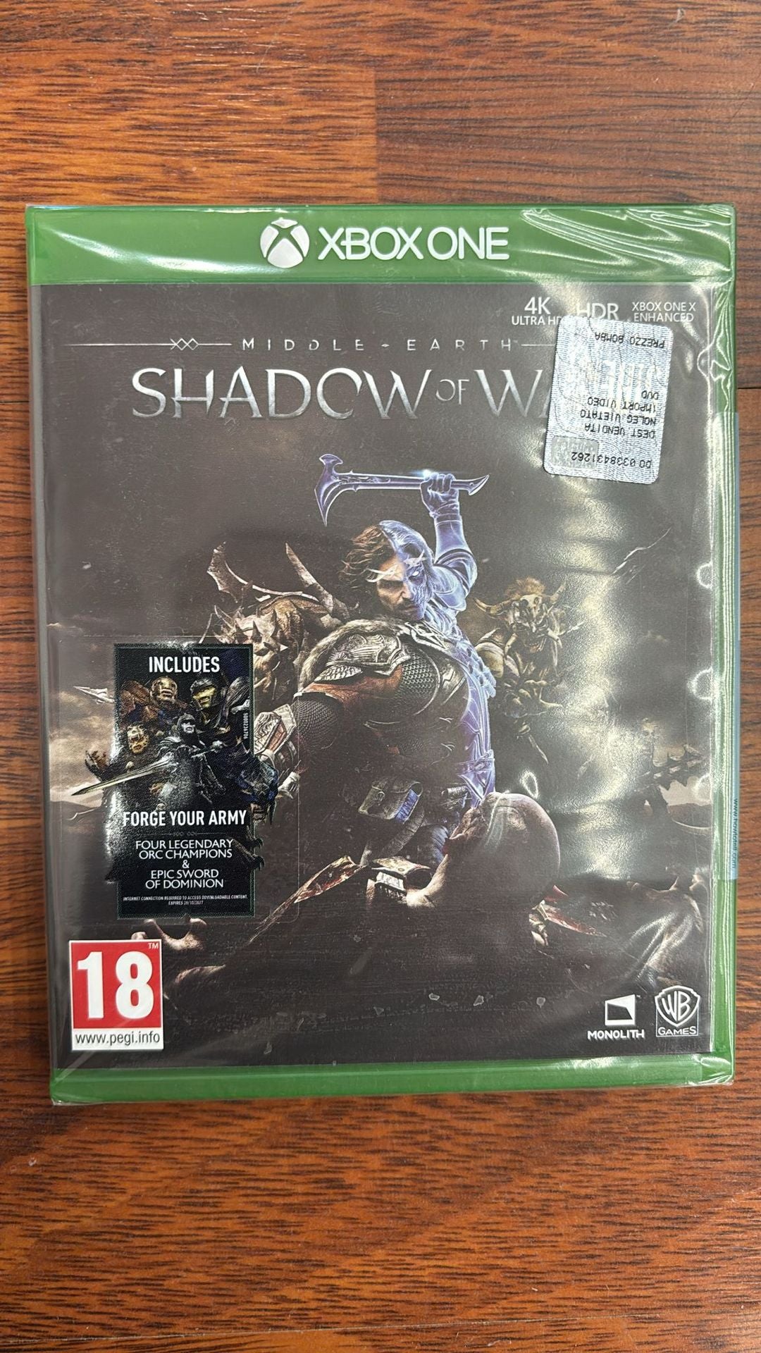 MIDDLE EARTH SHADOW OF WAR XBOX ONE UK
