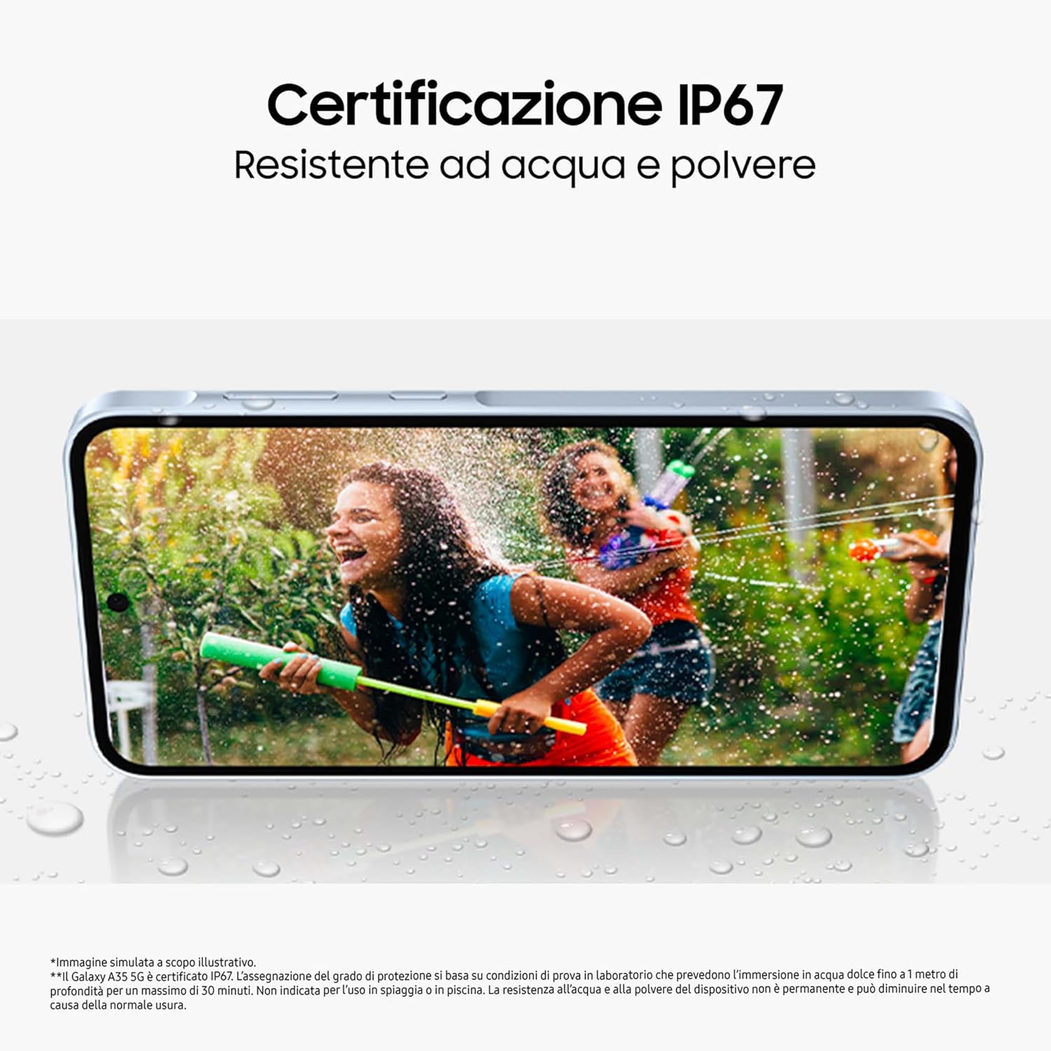 Samsung Galaxy A35 5G 8Gb Ram 256Gb Dual Sim Awesome Iceblu + Cover Clear Case Omaggio Usato