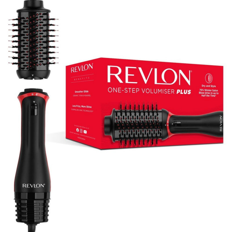 Revlon Spazzola Staccabile One-Step Asciugacapelli e Volumizzante Plus Nero RVDR5298E