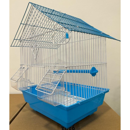 Gabbia Per Uccelli In Metallo A101 Cm 28X38X21 - Azzurro