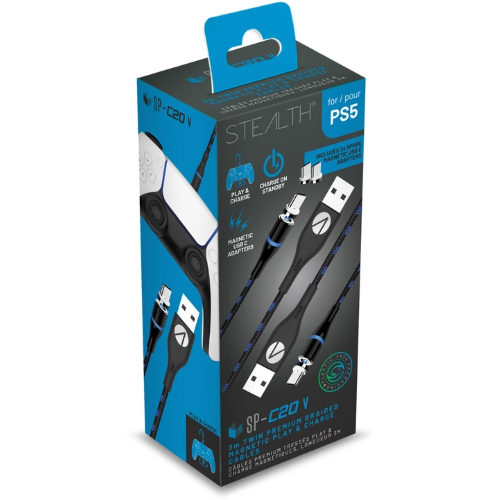 Cavo Di Ricarica Magnetico Controller Stealth C20V 2X3M PS5