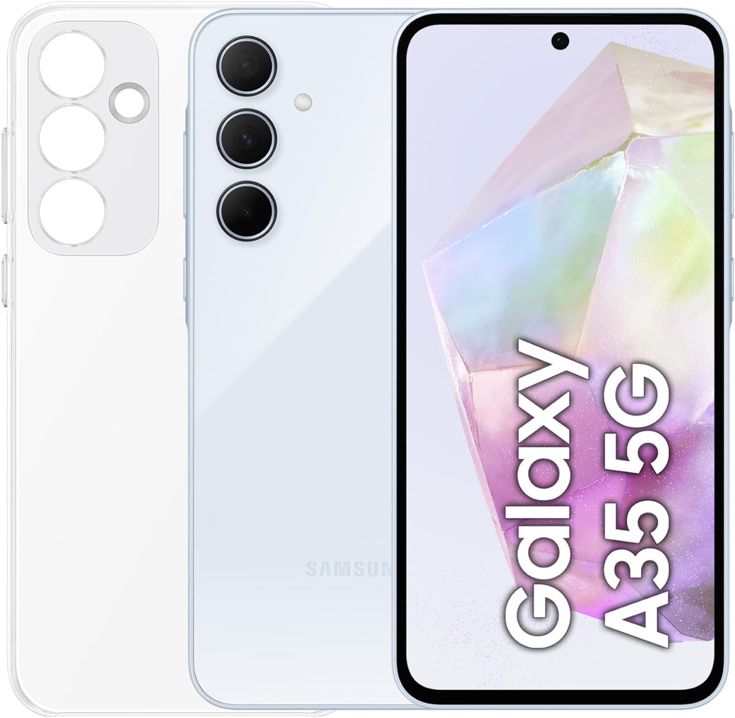 Samsung Galaxy A35 5G 8Gb Ram 256Gb Dual Sim Awesome Iceblu + Cover Clear Case Omaggio Usato